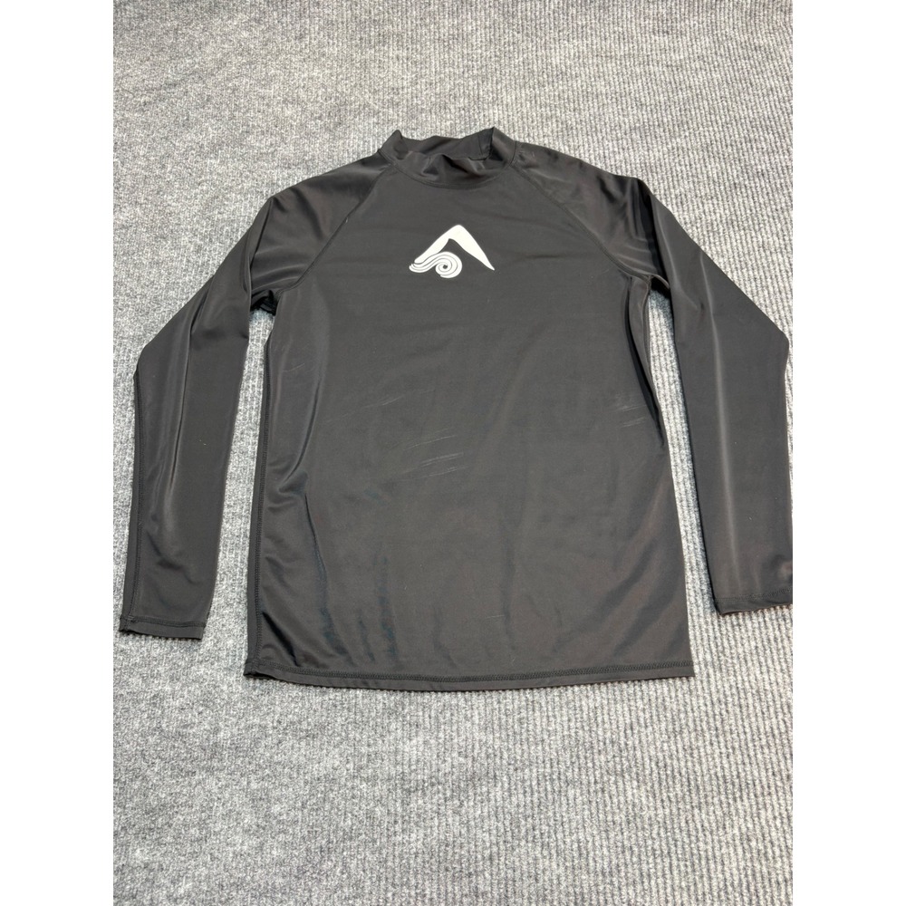 Kanu Surf Mens Long Sleeve Rash Guard Black UPF 50+ Swim Shirt Large